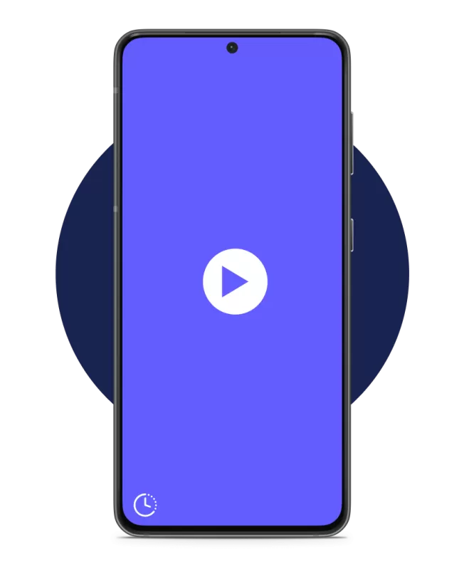 phone screen showing play button in the middle